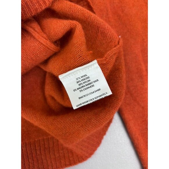 Eileen Fisher women's small burnt orange full zip cardigan wool cashmere angora - Picture 7 of 7